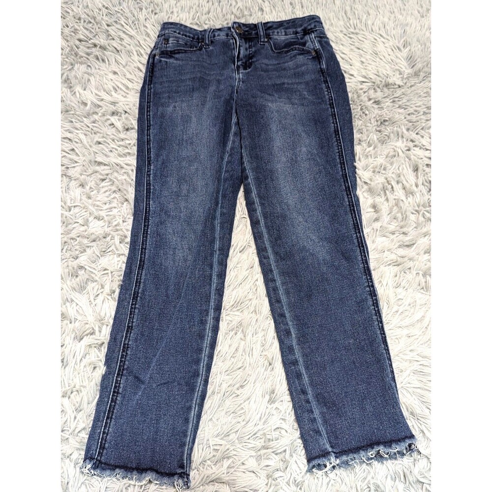 Earl Jeans Womens Size 4P 4 Petite Skinny Ankle Blue Stretch Jean Measures 26x25
